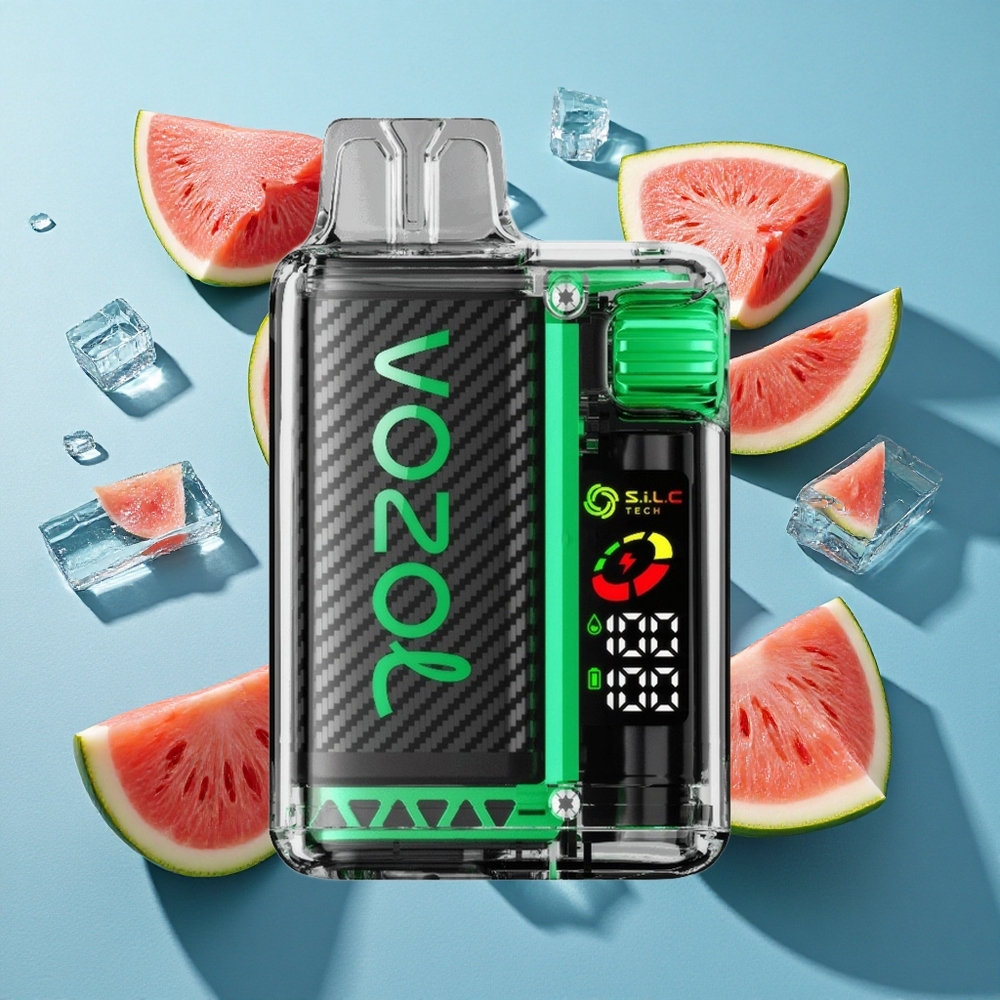 VOZOL Vista 20000 Puffs wiederverwendbares Kit Wassermelone-Eis mit OLED-Bildschirm und 6-stufiger Watt-Ausgangsregelung