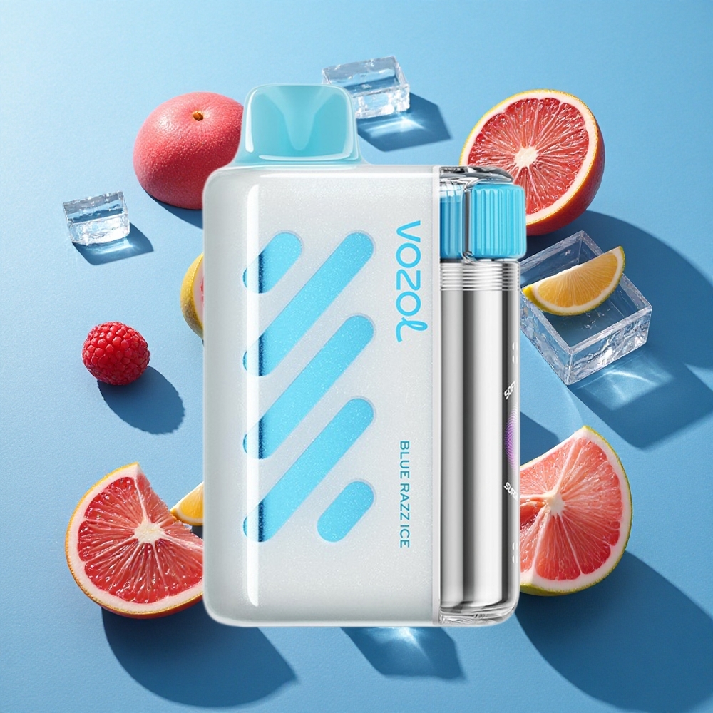 VOZOL VISTA 40000 Puffs Wiederaufladbares MTL Vape Blaue Himbeere Eis mit 1000mAh Akku und Mesh Coil
